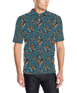 Men'S Colorful Tribal Turtle Polo Shirt