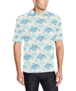 Men'S Cool Sea Turtle Pattern Print Polo Shirt Personalized Polo T-Shirt