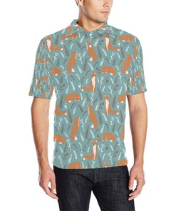 Men'S Fox Forest Print Pattern Polo Shirt - Show Your Love For Nature