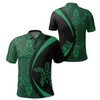 Men'S Green Circle Turtle Polynesian Athletic Polo Shirt