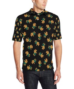 Men'S Hula Bear Pattern Print Polo Shirt - A Fun Addition To Your Polo Collection