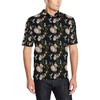 Men'S Hummingbird Flower Themed Print Polo Shirt - A Beautiful Choice For Nature Lovers