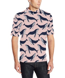 Men'S Humpback Whale Pattern Print Polo Shirt - Make A Splash With This Stylish Polo