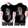 Men'S International Harvester Logo Skeleton Print Polo Shirt - Perfect Gift For Fans Of Skulls And Old-School Style