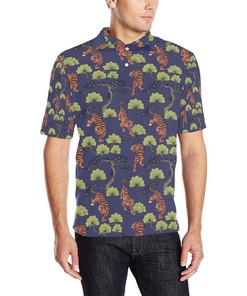 Men'S Japan Style Tiger Classic Polo Shirt - Classic And Elegant Design With Polo Collar