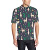 Men'S Llama Cactus Pattern Polo Shirt - Great Gift For Fans With All Over Print Polo T-Shirt