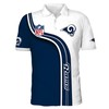 Men'S Los Angeles Rams 3D Printed Polo Shirt For Nfl Fans