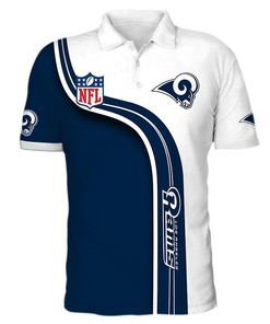 Men'S Los Angeles Rams 3D Printed Polo Shirt For Nfl Fans