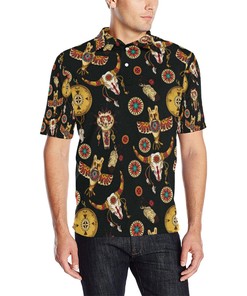 Men'S Native American Symbol Pattern Polo Shirt For Fans Of Symbols