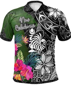 Men'S New Caledonia Turtle Plumeria Banana Leaf Crest Custom Polo T-Shirt