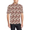 Men'S Old School Tattoo Rose Pattern Polo Shirt - Classic And Vintage Style