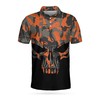 Men'S Orange Camouflage Skull 3D Polo Shirt - Trendy And Stylish Gift