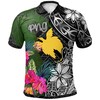 Men'S Papua New Guinea Turtle Plumeria Banana Leaf Custom Polo T-Shirt