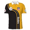 Men'S Pittsburgh Steelers 3D Printed All Over Polo Shirt For Fans