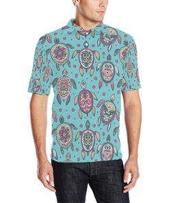 Men'S Polo Shirt Featuring Colorful Artistic Sea Turtle Pattern 3D T-Shirts Ideas