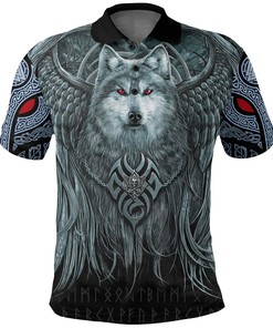 Men'S Spiral Wolf Spirit Viking Polo Shirt - Fearless Gift For Fans Of Vikings