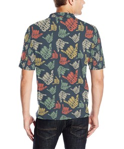 Men'S Surf Hand Sign 3D Polo Shirt - Fun And Modern Design