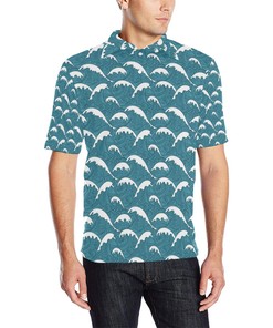Men'S Surf Wave Tribal Personalized Polo Shirt - Striking And Edgy Design