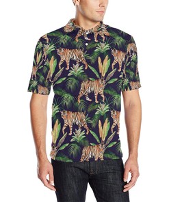 Men'S Tiger Jungle Athleisure Polo Shirt - Adventurous And Stylish Design With Polo Collar