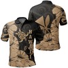 Men'S Turtle Polynesian Hibiscus Art Ver 2.0 Gold Athletic Polo Shirt
