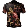 Men'S Turtle With Blooming Hibiscus Gold Fiji Polynesian Polo Shirt