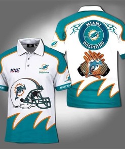 Miami Dolphins 100Th Nfl Season Celebration Polo Shirt - Perfect Gift For Fans