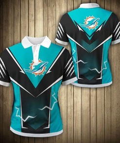 Miami Dolphins Flame 3D Polo Shirt For Perfect Gifts To Fans