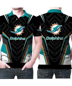 Miami Dolphins Logo All Over 3D Polo Shirt For Fans - Perfect Gift