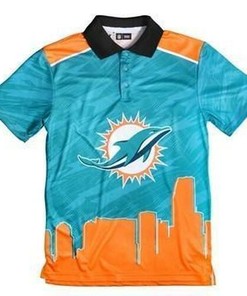 Miami Dolphins Thematic All Over Print 3D Polo Shirt For Fans - Perfect Gift