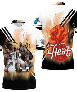Miami Heat Big Three Chris Bosh Lebron James Dwyane Wade Fan Polo Shirt - Honor The Miami Heat Legacy