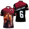 Miami Heat Lebron James Legend Dribbling Fire Polo Shirt - Ideal Gift For Fans With 3D Polo Shirts For Men
