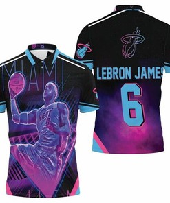 Miami Heat Lebron James Legend Vice Art Polo Shirt - Great Fan Gift With Personalized 3D Polo Shirt
