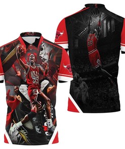 Michael Jordan 23 Chicago Bulls Dunk Shot Polo Shirt - Score Big With Jordan Dunk Style