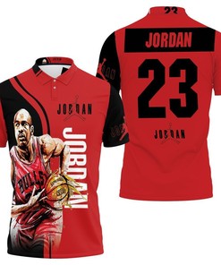 Michael Jordan 23 Chicago Bulls Running 3D Polo Shirt - Celebrate The Running Game Like Mj23