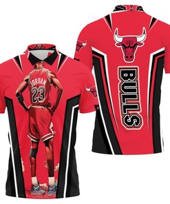 Michael Jordan 23 Standing Polo Shirt - Chicago Bulls Fan Gift