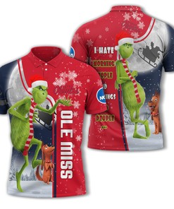 Mississippi Rebels Ncaa Unisex Funny Christmas The Grinch 3D All Over Print Polo Shirt