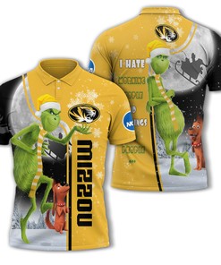 Missouri Tigers Ncaa Unisex Funny Christmas The Grinch 3D All Over Print Polo Shirt - Must-Have For Athleisure T-Shirt