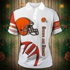 Modernize With Zigzag Casual Polo Shirt For Cleveland Browns Fans
