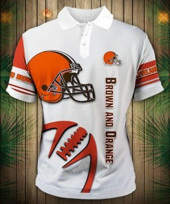 Modernize With Zigzag Casual Polo Shirt For Cleveland Browns Fans