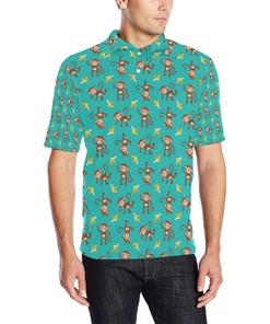 Monkey Banana Design Polo Shirt - Great Gift For Fans Of Animal Patterns