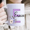 Monogram Coffee Mug Set for Mom, Beautiful Floral Initial Mug for Anniversary Gift