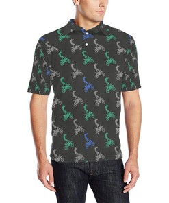 Motocross Pattern Print Polo Shirt - Perfect Gift For Extreme Sports Fans