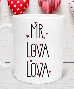 Mr. Lova Lova Funny Music Lover Valentine's Day Mug Gift Set
