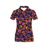 Multicolor Skull Print Women'S Polo Shirt - Perfect Gift For Fans Of Skulls And Dynamic Fashion