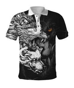 Mysterious Wolf Tattoo Polo 3D All-Over Printed Shirt For Wolf Lovers
