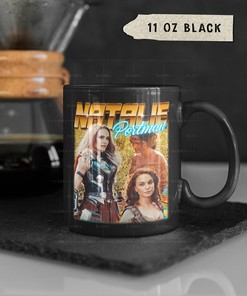Natalie Portman Feminist Distressed Coffee Mug with Retro 90s and Leon & Mathilda Movie Mug Ideas