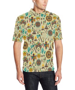 Native-American Tribal Indians Native American Aztec Men'S Polo Shirt For Sports Fans