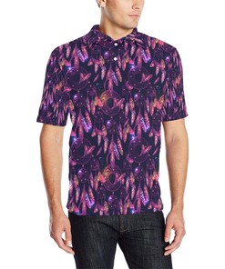 Neon Dream Catcher Men'S Polo Shirt - Stand Out And Shine With This Bold Dream Catcher Design