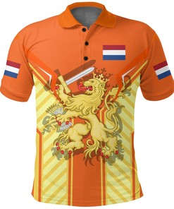 Netherlands Lion Coat Of Arms King'S Day Patriotic Polo Shirt For Dutch
