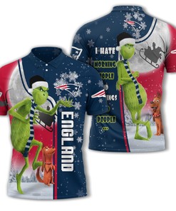 New England Patriots Nfl Unisex Funny Christmas The Grinch 3D All Over Print Polo Shirt
